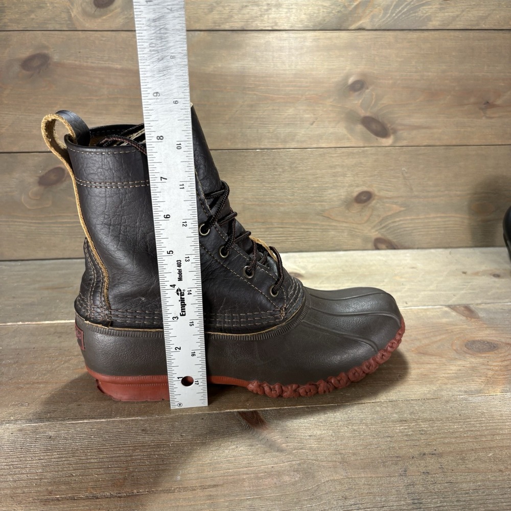 Ll bean duck boots womens size 8 shoes brown bison leather waterproof hunting - Picture 9 of 10